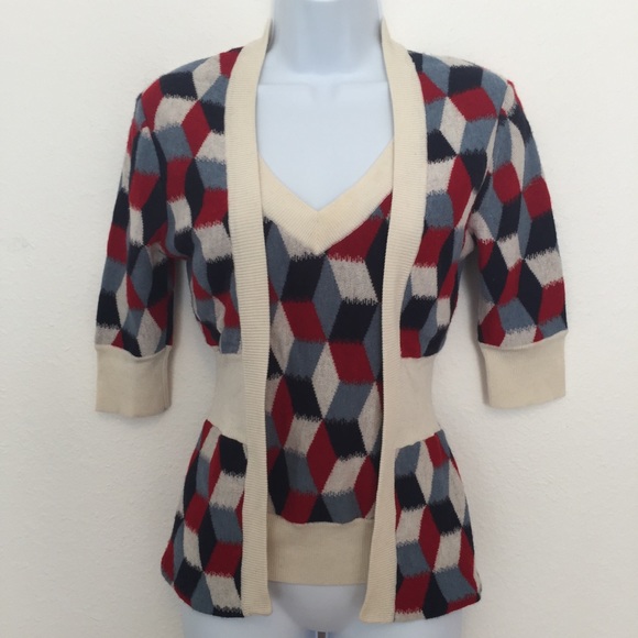 L.A.M.B. Sweaters - L.A.M.B  Geometric Vintage Cashmere Sweater sz S